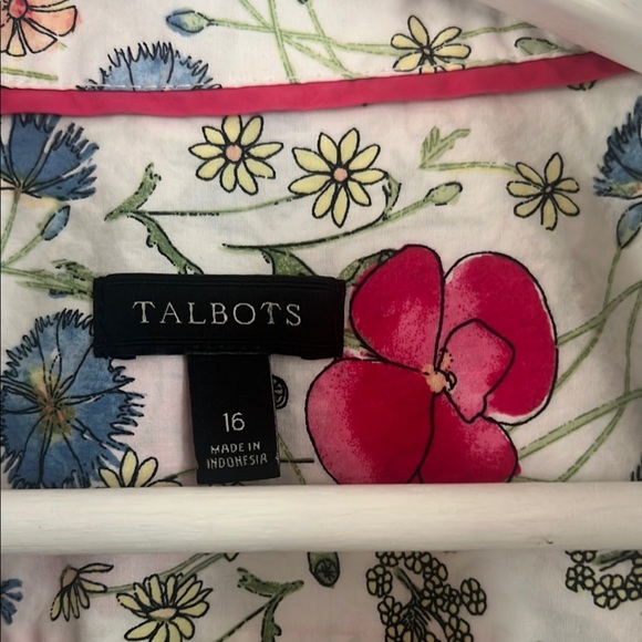 Talbots Red and Blue Casual Button Down Shirt - Picture 3 of 14